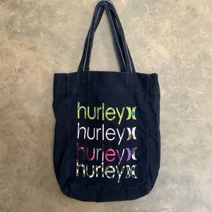 Vintage Hurley Y2K Cotton Canvas Tote Bag Logo Surfer Skater Blue